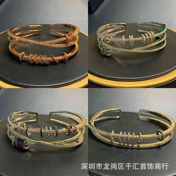 Bangle Charm Bracelets for Women: Adjustable Rotating Multi-Circle Smart Design with Personality and Luck Theme
