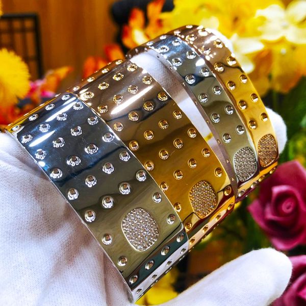 Bangle Missvikki's original stackable wide bracelet for women features cubic zirconia stones, perfect for bridal, wedding, and party occasions with an open Dubai design