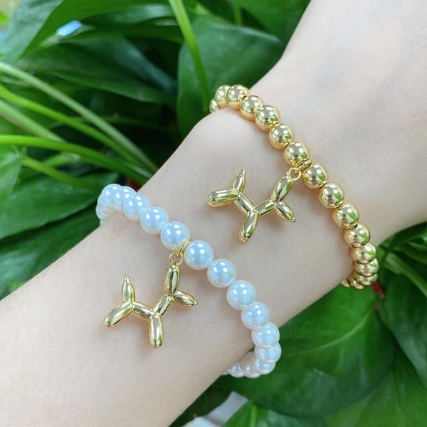 Bangle set of 5 with professional charm design, adjustable dog shell pearl bead bracelet jewelry for sale