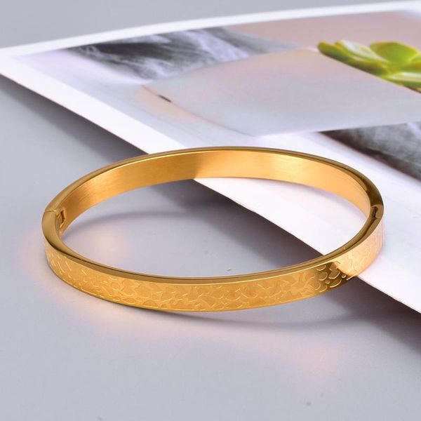 Bangle Stainless Steel Women Gold Bangles Trendy Style Jewelry Fashion Cuff Accessories