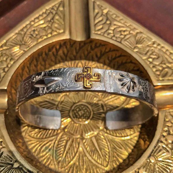 Bangles Bracelet Coin North Works Gaogaolong Style Non Takahashi Goros Wood Point Gold and Silver