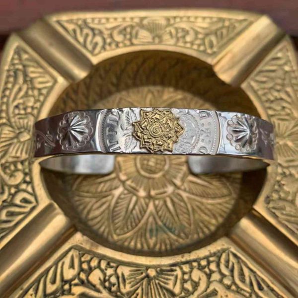 Bangles Bracelet Japanese Coin North Works Style Male Non Takahashi Goros Rose Flower Gold Tangcao