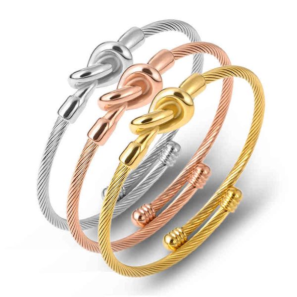 Bangles Bracelet Stainless Steel Titanium Adjustable Size Wire Rope 3 Color Full Set