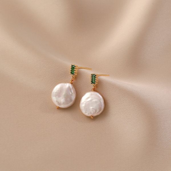 Baroque-style vintage earrings featuring freshwater pearls and 925 sterling silver posts for women