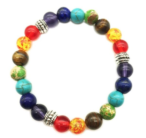 Beaded jewelry featuring 7 chakra crystal gemstone strands for women's bracelets