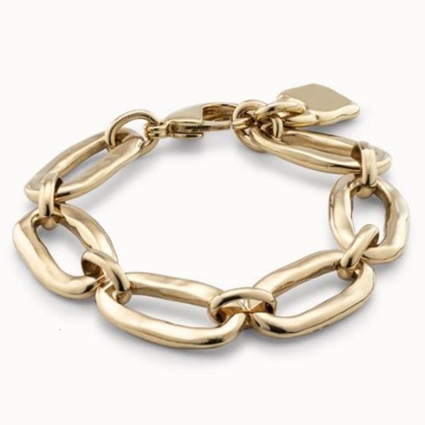 Beaded Top fit UNO DE 50 fashion electroplated 925 silver and 14k gold charm bracelet, a stylish niche jewelry gift