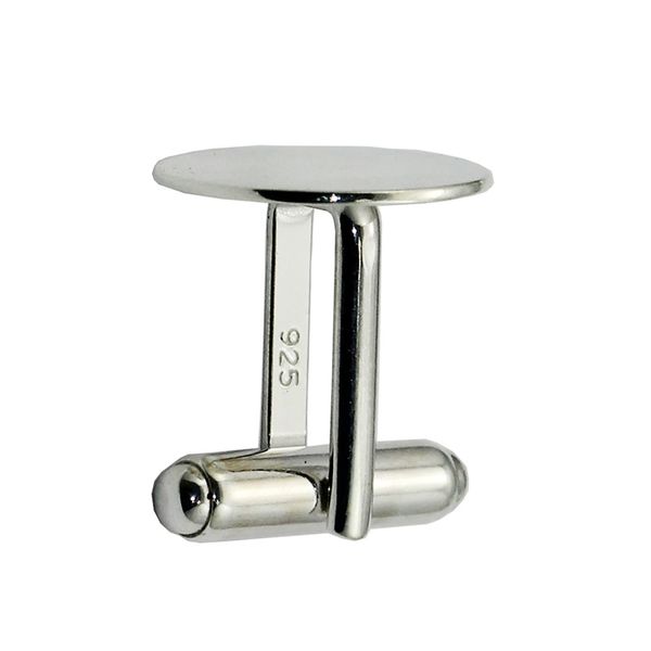 Beadsnice 925 Sterling Silver Cufflink Blanks for Men's Handmade Jewelry with Flat Pad DIY Findings ID34587