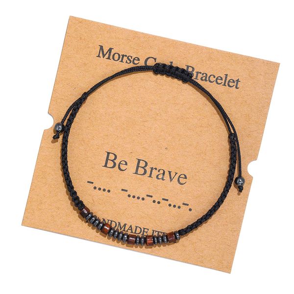 Beautiful Badass Morse Code Braided Couple Bracelet