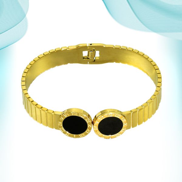 Black Roman numeral stainless steel bangles for women, featuring a modern minimalist design as stylish wrist accessories
