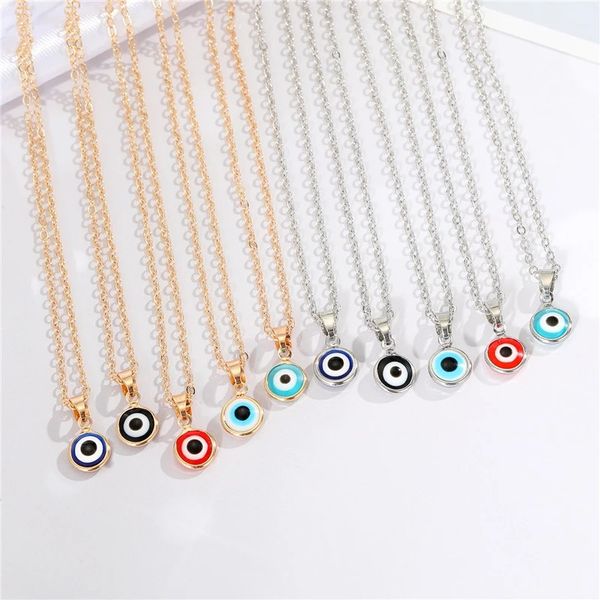 Blue Evil Eye Necklace For Women Gift Jewelry Fashion Simple Colorless Turkey Lucky Eye Clavicle Chain Choker Necklace