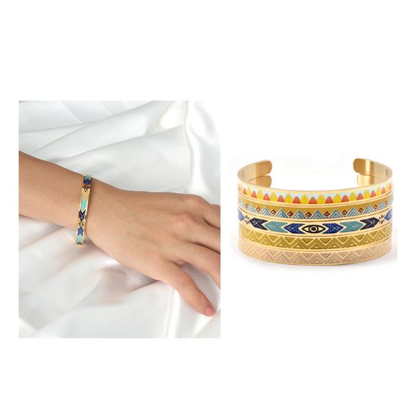 Bohemian enamel bangle bracelet jewelry for women as gifts