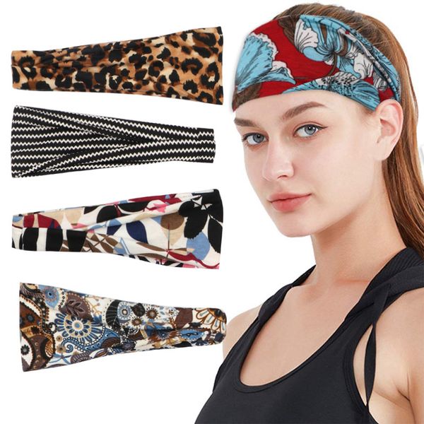 Bohemian headbands for women, ideal for yoga, running, and workouts, featuring floral designs, stretchy fabric, and a wide turban style for a comfortable fit