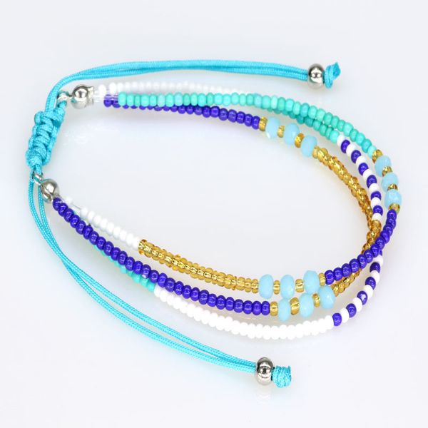 Bohemian multi-layered glass bead bracelet for wholesale jewelry