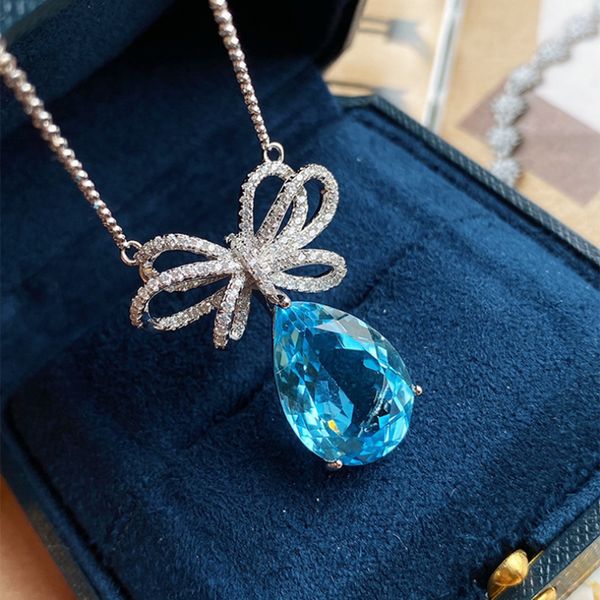 Bowknot Choker Necklace featuring Zircon and 925 Sterling Silver, perfect for women's engagement, wedding, or as a promise jewelry gift