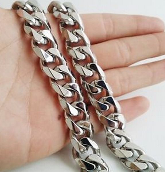 Brand new holiday gift: premium 316L stainless steel men's fashion curb link chain necklace, 13mm width, 20-28 inches
