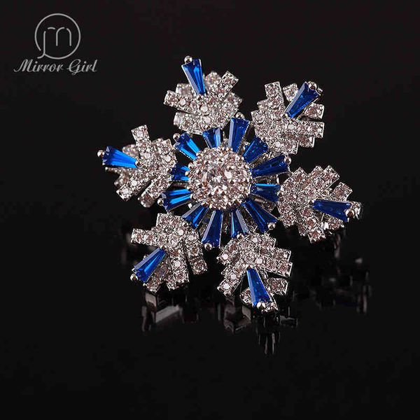 Brooch Mini Fine Design Snowflake Rotating Personalized Summer Anti Light Pin Silk Scarf Buckle Women's Small Collar