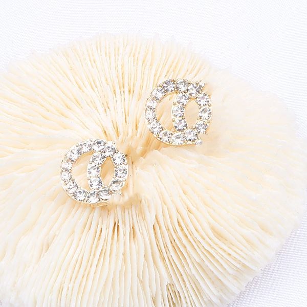 C Letter Stud Earrings for Women - Stylish Rhinestone and Artificial Pearl Pendant Earrings in Gold or White, Perfect for Street or Party Wear, Made with 925 Silver