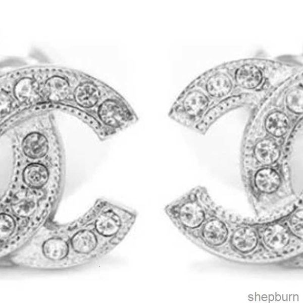 Channel Pearl Diamond Drop Gold Earrings for Women - Fashionable Designer Silver Wedding Earrings with Gift Box