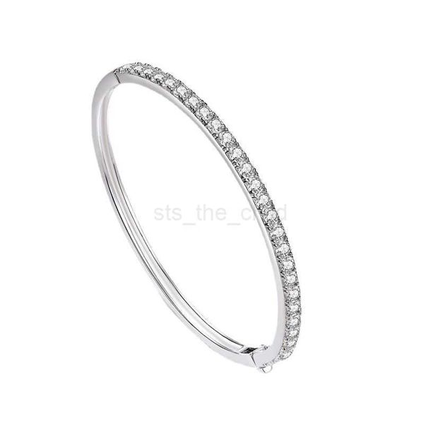 Charm Bracelets LESF 3mm Moissanite Gemstone Women Bracelet Luxury 925 Sterling Silver Created Couple Bangle Bracelets Wedding Fine Jewelry