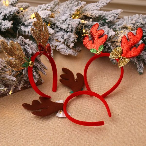 Christmas-themed reindeer antler headbands for kids, perfect as festive party accessories or holiday gifts