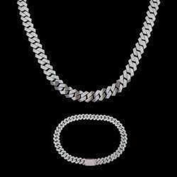 Classic JWY hip hop pendant necklaces featuring 925 sterling silver with 15mm VVS moissanite Cuban link chain chokers for men