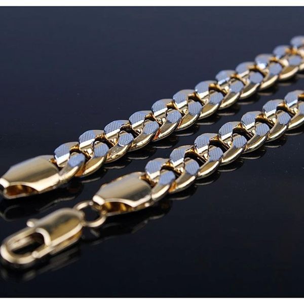 Classic two-tone 18k gold-filled men's necklace chain, 20