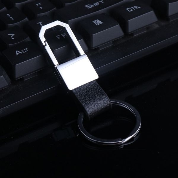 Classical Black Leather Keychain Key Ring Chains for Promotion Gift