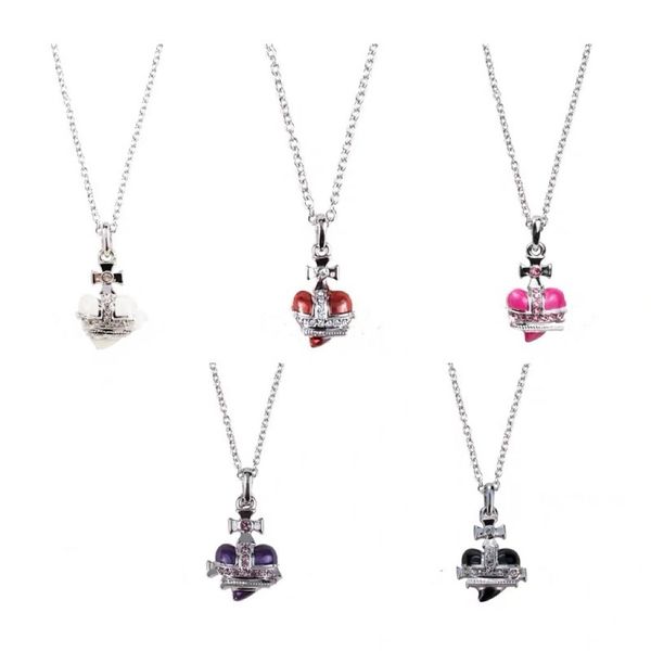Classy Punk Heart Saturn Necklace for Women ¨C Stylish Party Jewelry with Gift Box