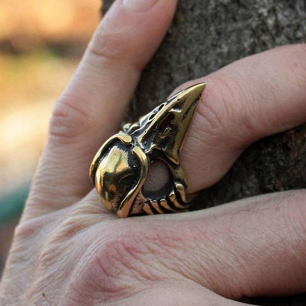 Cluster Rings Special Bird Skull Raven Ring Punk Style Jewelry Adjustable Cool Crow Head Skeleton Halloween

Rewritten:
Punk-style adjustable raven skull cluster rings featuring crow head skeleton design for Halloween