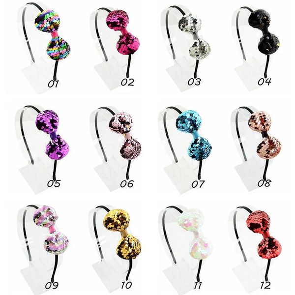 Colorful sequin glitter hairbands and bows for baby girls and kids