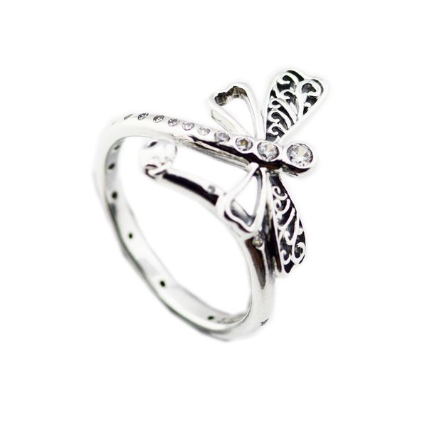 Compatible with European-style jewelry, this dreamy dragonfly ring is an original wedding band crafted from 925 sterling silver, ideal for DIY and wholesale