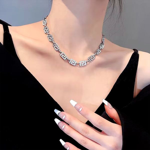 Cool Hip Hop Style Stainless Steel Chain Necklace for Women Gift