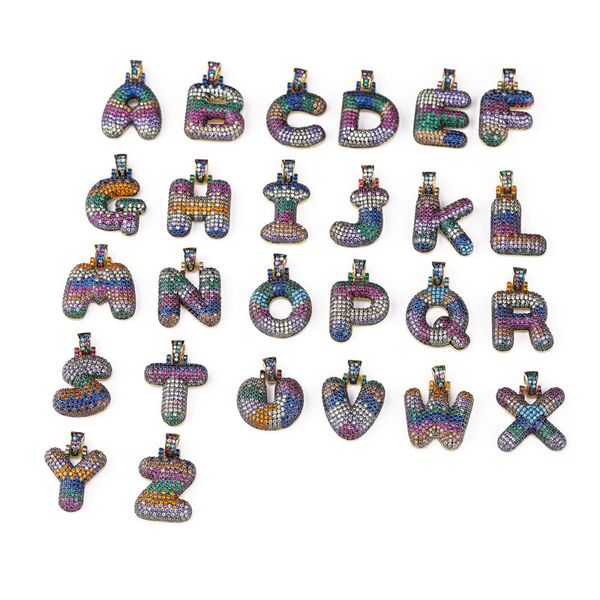 Cool Men's Jewelry: Vibrant Micro Pave Alphabet Pendant for Necklace Crafting