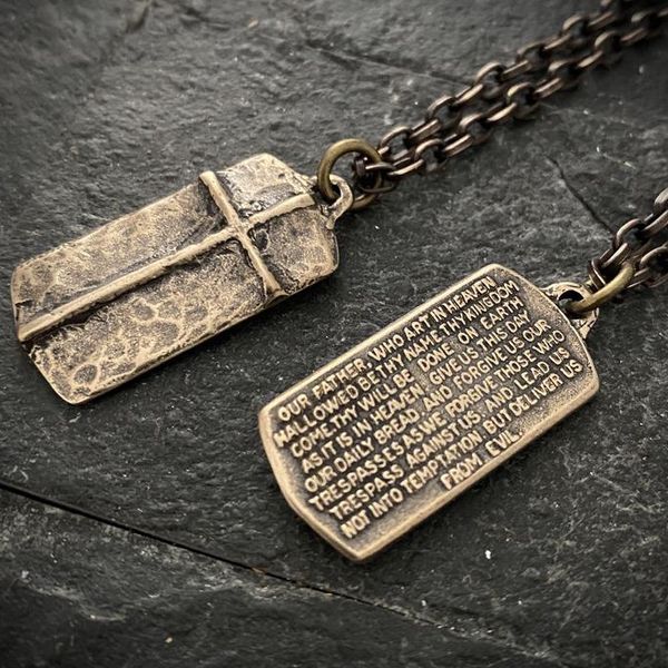Cross  
Brass Necklace  
Men's Bronze Pendant  
Christian Religion Gifts