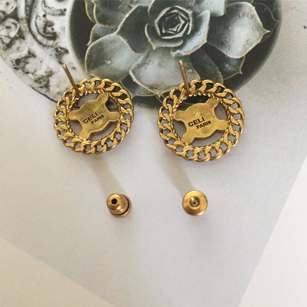 Cuff Stud Earrings 925 Method Decorated Arc De Triomphe Minimalist Design Pig Nose Diamond Studded Round Small