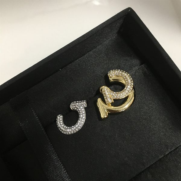 Cuff Stud Earrings Cool Wind Feijia 2021 Color Contrast Superimposed Letter g Asymmetric Sf
