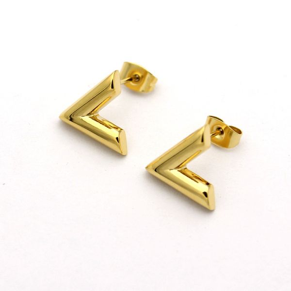 Cute Size Women Designer Studs Smooth Surface Classic Stainless Steel Luxury Earrings
