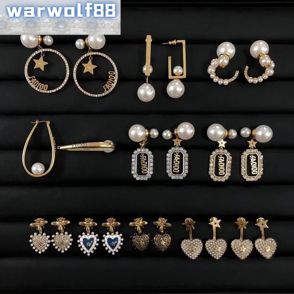 Design High Quality Earrings Classic 2021 Pearl 925 Silver Pin Brass Edition