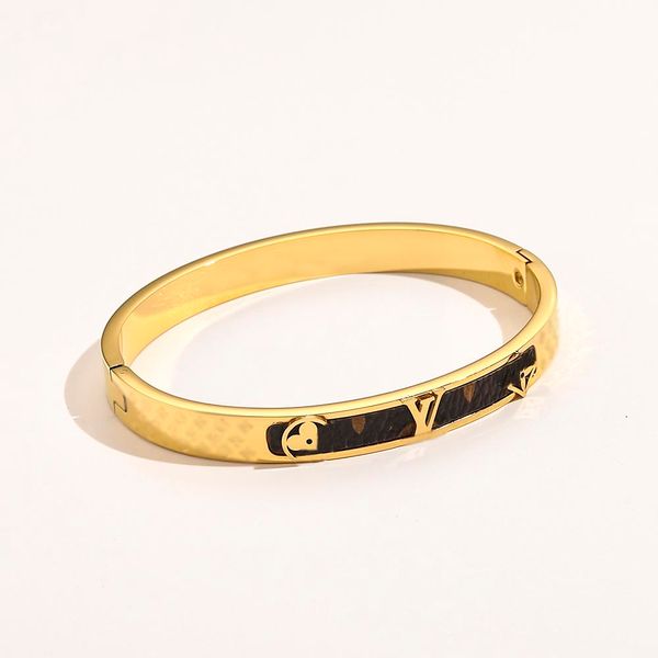 Designer Branded Bracelets Women Bangle Luxury Designer Bracelet Faux Leather 18K Gold Plated Stainless Steel Bracelet Womens Wedding Jewelr

Luxury women's designer bangle bracelet with faux leather and 18K gold-plated stainless steel, perfect for weddings