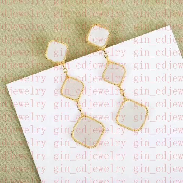 Designer Classic Lucky Clover 3 Flower Earrings Plating Women and Girls Valentine's Day Mother's Day Engagement Jewelry Fade Free