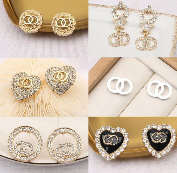 Designer crystal pearl letter earrings with diamond studs, elegant 925 silver plated jewelry perfect for weddings and luxury gifts