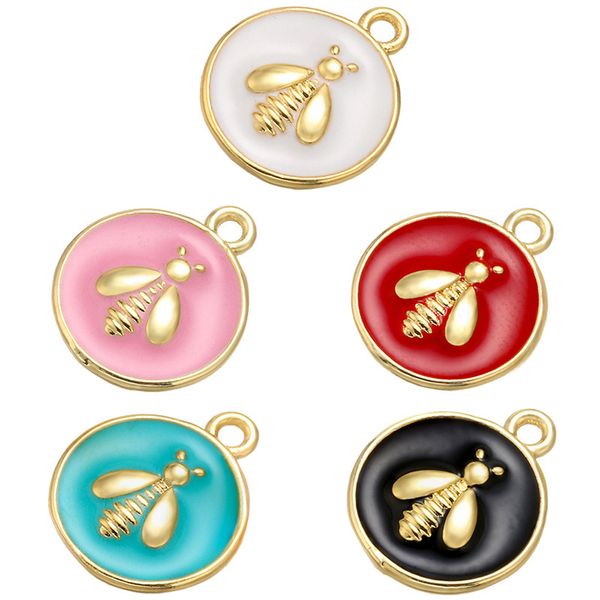 Designer enamel bee charms for bohemian jewelry crafting, colorful and adorable pendant accessories