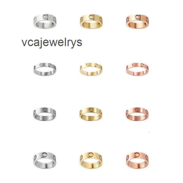 Designer Love Rings for Women - Titanium Steel Couple Bands with Diamonds in Gold, Silver or Rose Gold Sizes