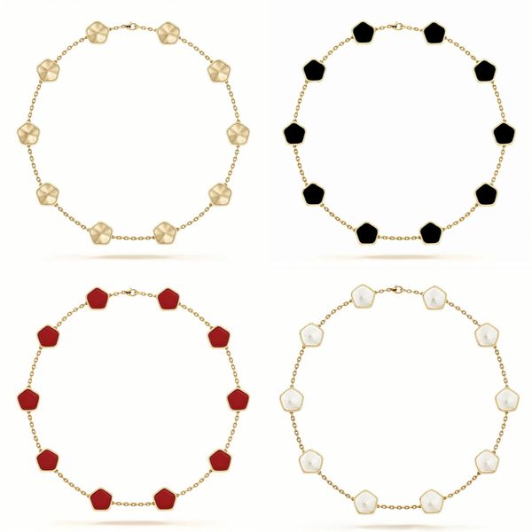 Designer luxury clover necklace in 18K rose gold and silver plating, featuring a 10-motif shell diamond pendant for women and girls, perfect for Valentine's Day