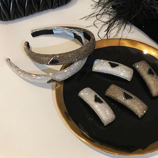 Designer luxury wide hairband, elegant hair clasp for women and girls, seamless hairpin for styling and hairdressing, stylish headwear with sparkle