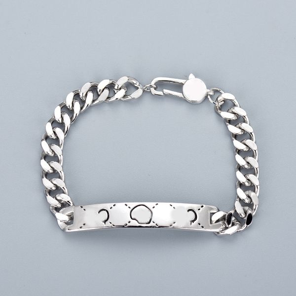 Designer men's bracelet featuring a stylish Cuba chain with letter detailing, crafted from 925 silver-plated stainless steel, ideal for weddings and romantic occasions