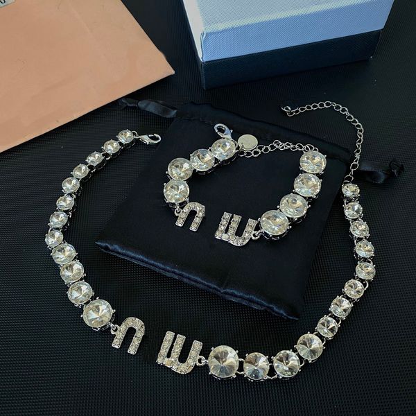 Designer Silver-Plated Diamond Jewelry Set for Women: Vintage Love Bracelet and Pendant Necklace