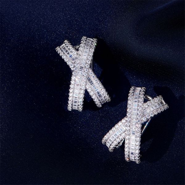 Diamond stud earrings crafted from genuine 925 sterling silver, perfect for women's engagement, wedding, and bridal jewelry with elegant gemstones