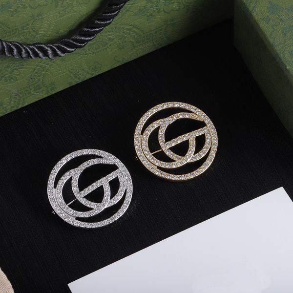Double Letter water Diamonds Pins Brooches Inlay Crystal Rhinestone Jewelry Brooch Charm Pearl Droplet Pendant Pin Marry Wedding Party Gift