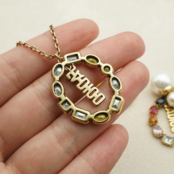 Earrings Cuff Stud d Family Necklace Star Color Diamond Letter Dijia Pearl
